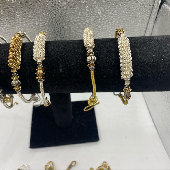 Boho Bracelet artisan handmade of copper and silver coiled on spring 6.5” - Picture 7 of 7